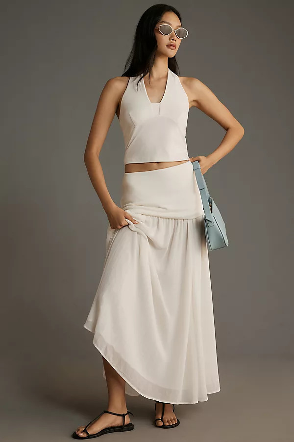 By Anthropologie Dropped Yoke-Waist Maxi Skirt | Anthropologie (US)