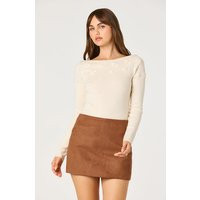 ASTR the Label | Faux Suede Mini Skort in Cognac brown | Size S | ASTR The Label (US)