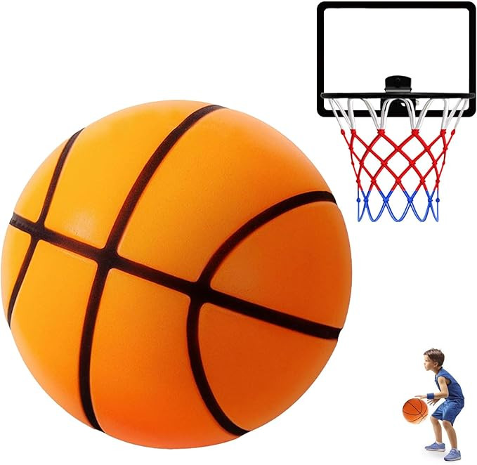 Silent Basketball with Indoor Basketball Hoop,Size 7 Silent Basketball Dribbling Indoor, Soundles... | Amazon (US)