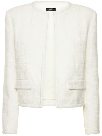 Clean cotton tweed jacket - Theory - Women | Luisaviaroma | Luisaviaroma
