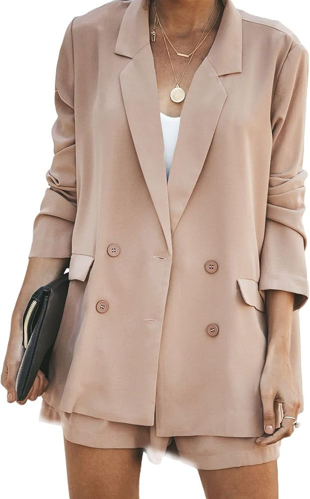 Cicy Bell Women's Blazer Long Sleeve Lapel Button Work Office Blazer Jacket | Amazon (US)