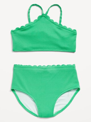 Textured Strappy Halter Bikini Swim Set for Girls | Old Navy (US)