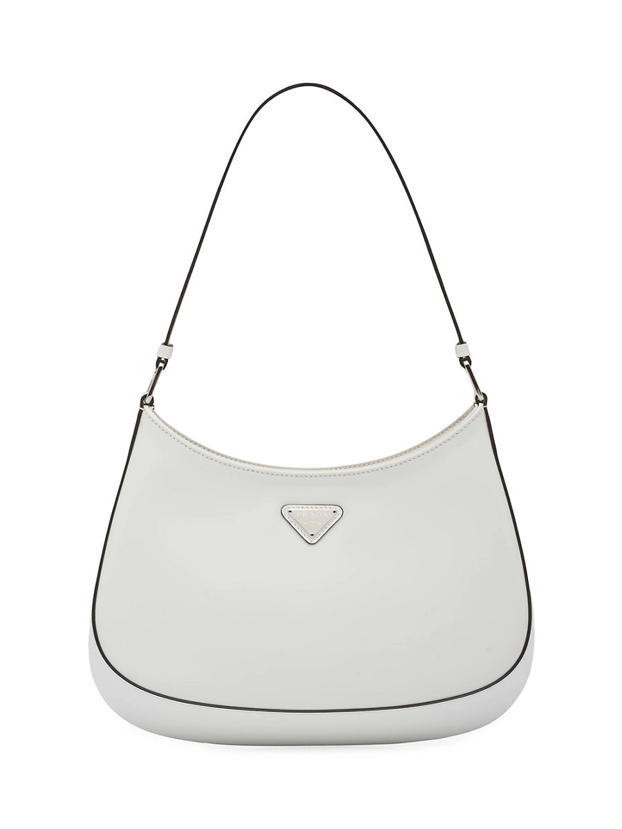 Women's Cleo Brushed Leather Shoulder Bag - White | Saks Fifth Avenue
