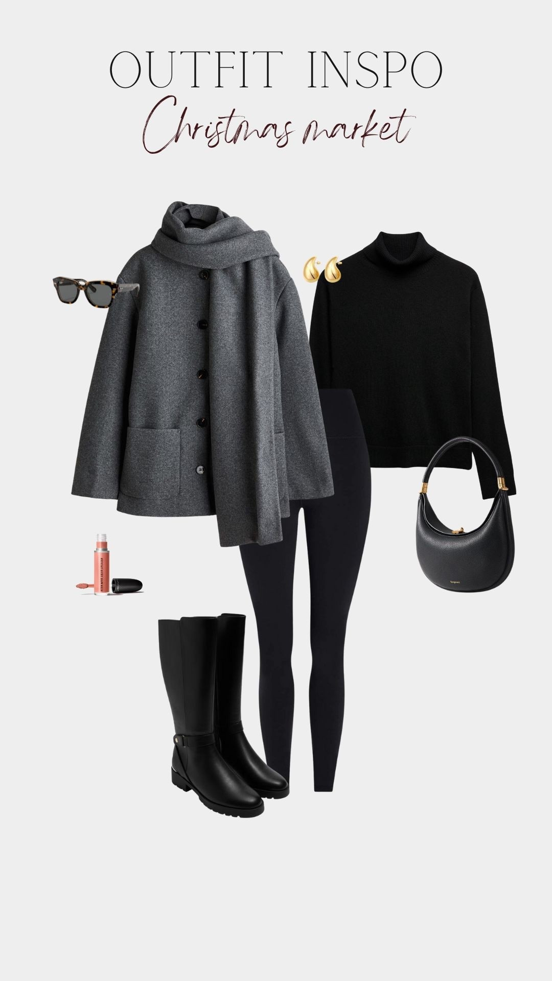 Outfit inspiration - Christmas market 
Black leggings 
Knee high boots 
Scarf detail coat
Songmont luna bag 


#LTKuk #LTKfestive #LTKwinter