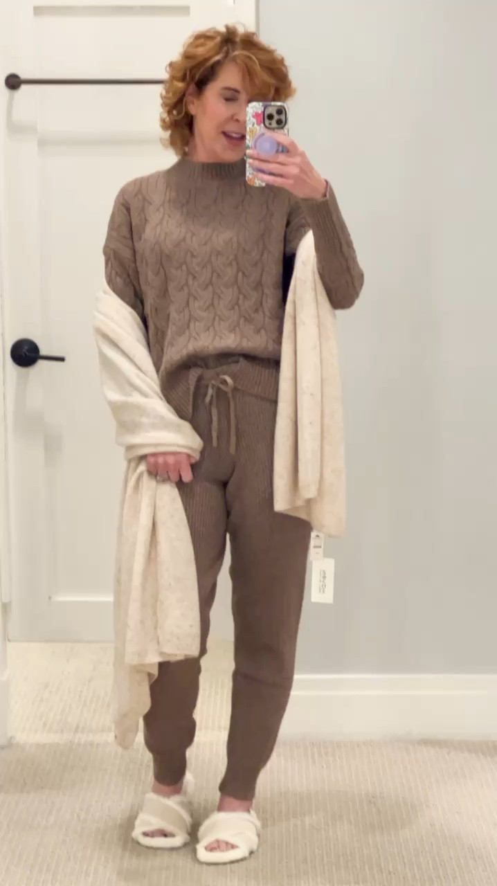 Wearing the yummiest organic cotton blend cable knit sweater and matching ribbed knit joggers from Haven Well Within, along with coordinating slippers!

They’re all incredibly soft and fit TTS. You could easily wear them out with cute sneakers or pair the cable knit sweater with jeans and go!

Sweater and slippers are 40% off right 



#LTKSaleAlert #LTKWatchNow