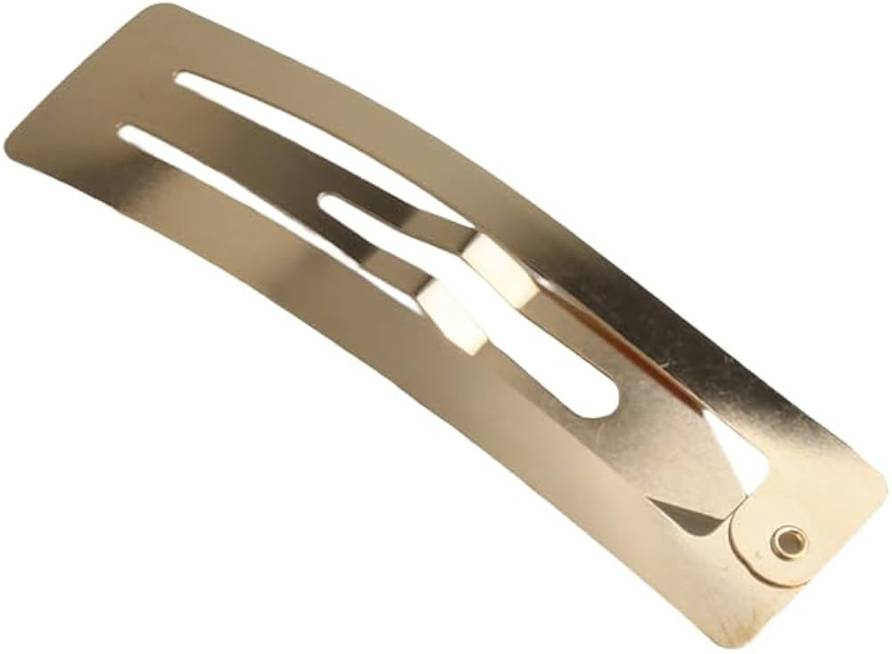 30pcs Large Size Barrettes Women Metal Snap Hair Clips for DIY Craft (70mm/2.75", KC Gold-Rectangle Shape) | Amazon (US)