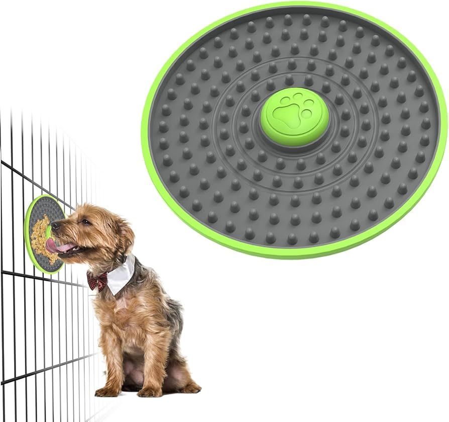 Lick Mat for Dogs,Dog Cage Training Tools for Secures to Crate Peanut Butter Crate Lick Plate,Dog... | Amazon (US)