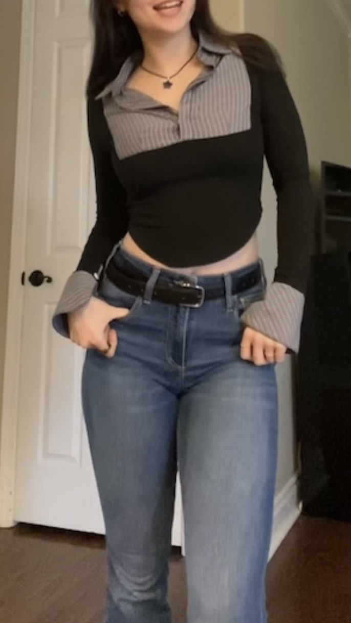 School outfit of the day! 

Everything is true to size.

button up shirt outfit / layered button up shirt / College outfits / college fashion / college class outfits / high school outfits / Hollister jeans / Hollister / classy outfits / classy school outfits / button front shirt outfits / button up shirt outfits / flare jeans outfits / dark wash jeans outfits / dark wash flare jeans outfits / university outfits 

 #LTKSeasonal #LTKU #LTKFindsUnder50