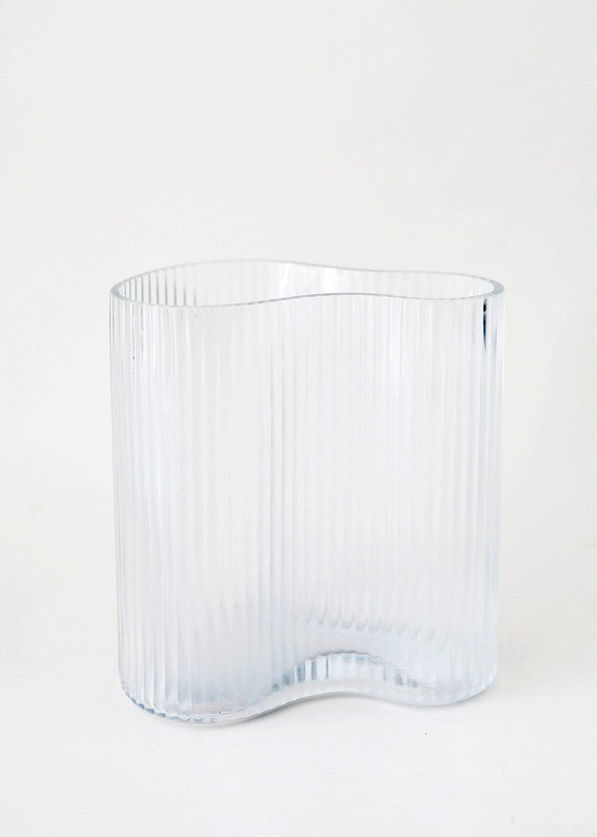 Afloral Ridged Glass Asymmetrical Vase - 8 | Afloral (US)