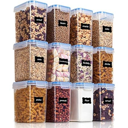 Vtopmart Airtight Food Storage Containers Set with Lids, 15pcs BPA Free Plastic Dry Food Canisters f | Amazon (US)