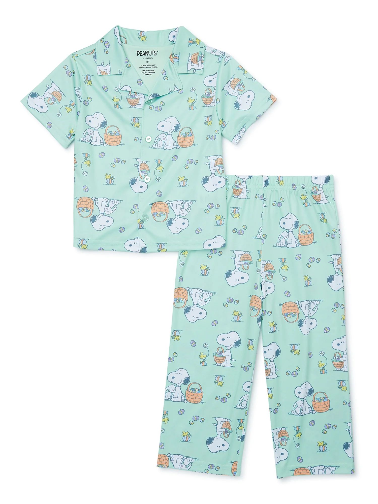 Peanuts Toddler Unisex Easter Pajama Coat Set, 2-Piece, Sizes 2T-5T | Walmart (US)