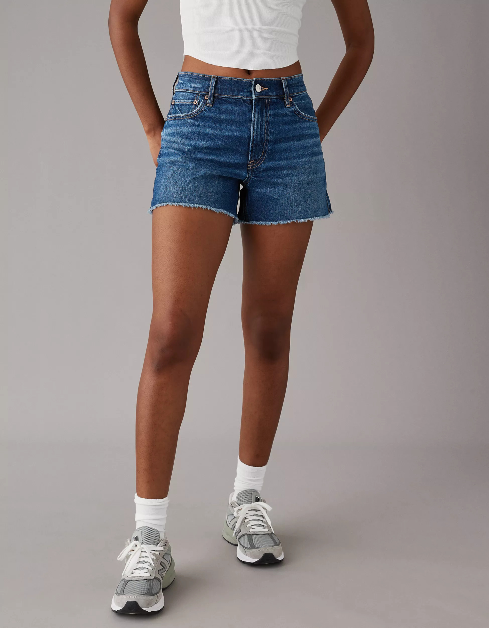 AE Strigid Super High-Waisted Relaxed Denim Short | American Eagle Outfitters (US & CA)