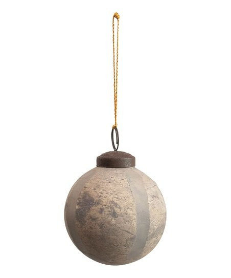 Hello Honey 4'' Distressed Brown Engraved Stripe Ball Ornament | Zulily