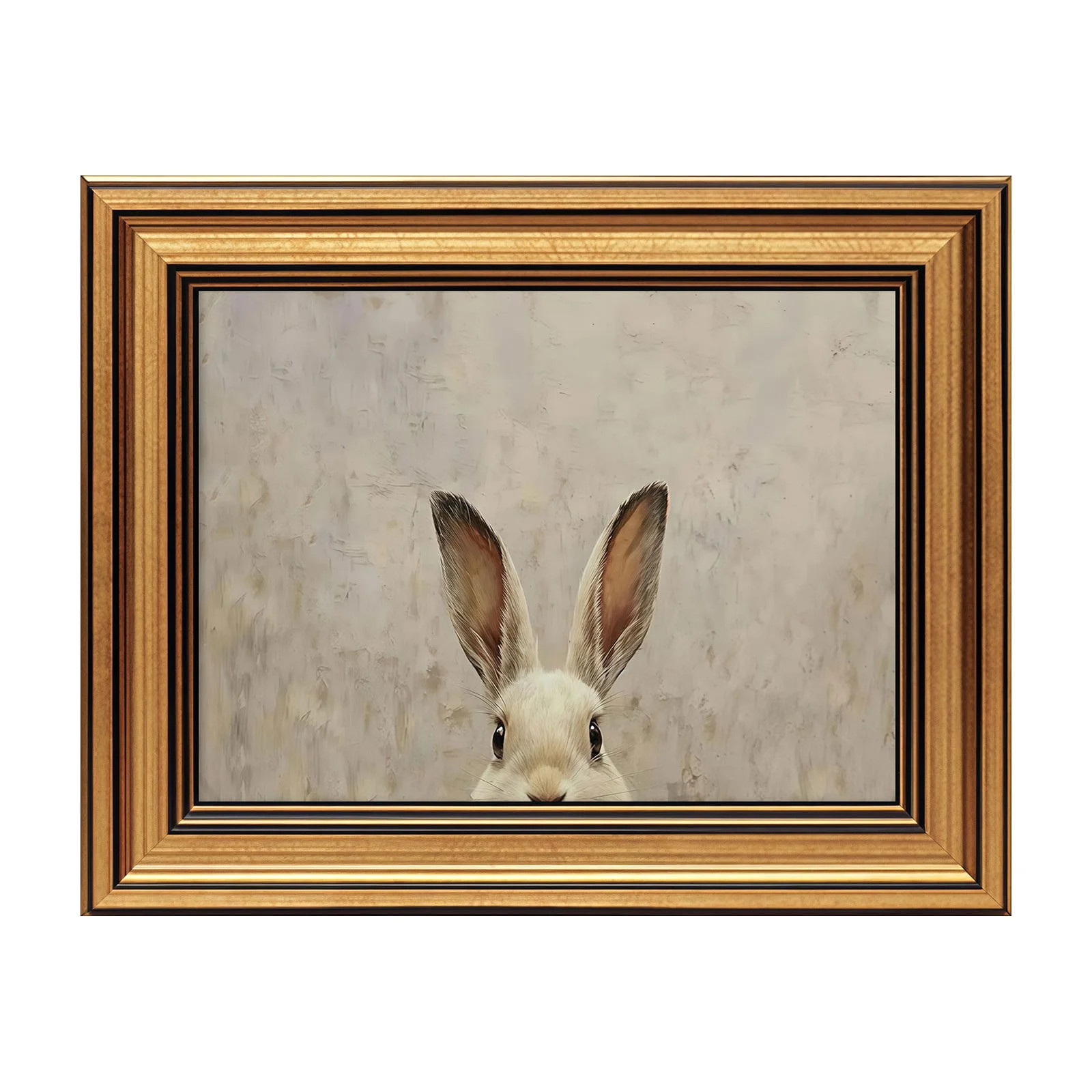 Gold Framed Wall Art Vintage Easter Bunny Canvas Art Easter Wall Decor Farmhouse Picture Neutral ... | Walmart (US)
