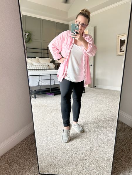 GRWM OOTD Mid-Size Mom outfit for my errands, lounging and soccer mom Saturday. 

Everything is TTS, blouse oversized; my stature and sizing in my profile

#LTKshoecrush #LTKmidsize #LTKstyletip