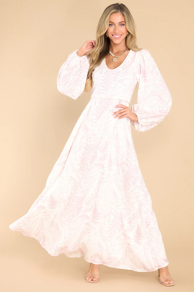 Practicing Peaceful Pink Print Maxi Dress | Red Dress 
