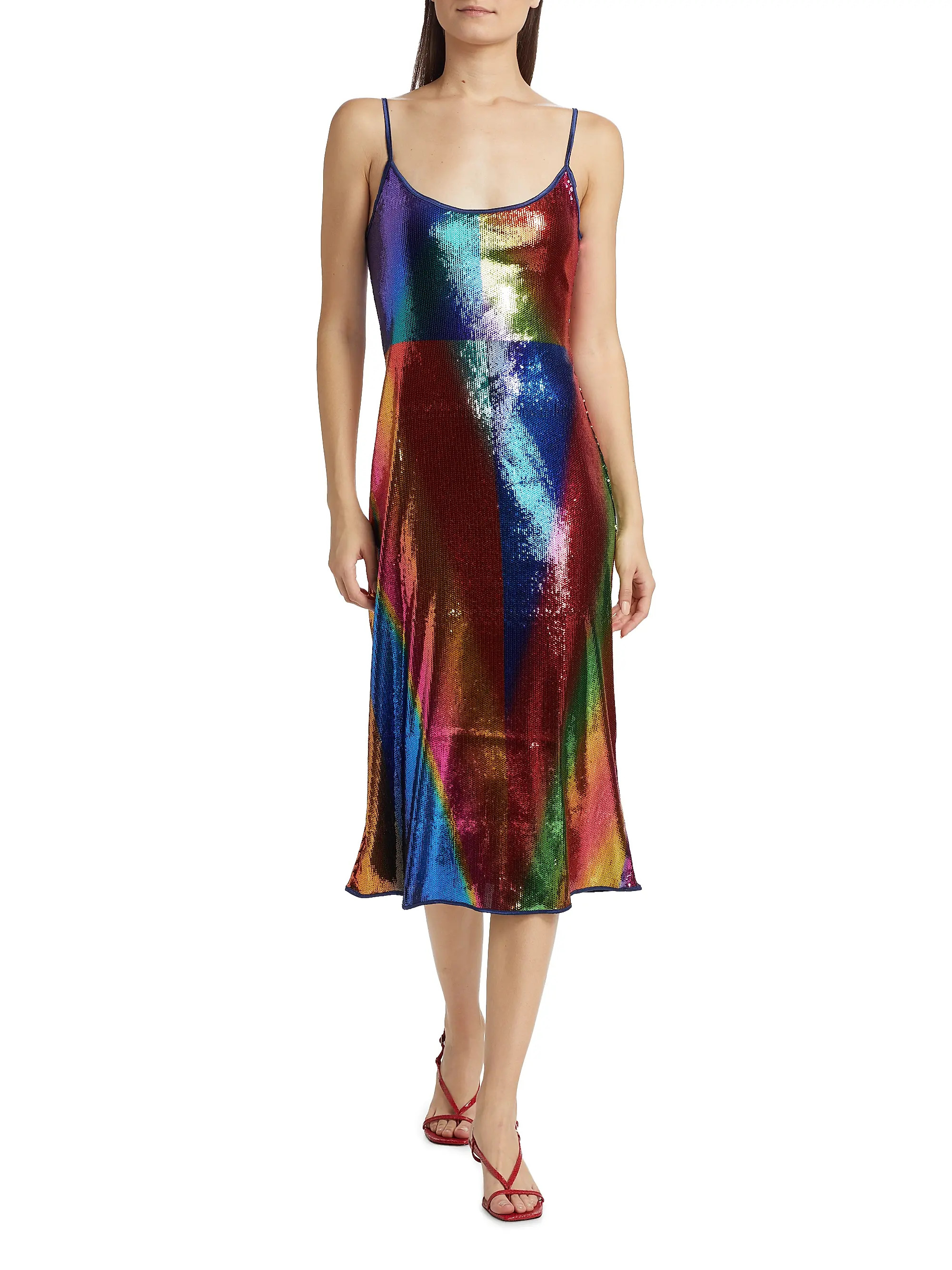 Sequined Spectral Gradient Slipdress | Saks Fifth Avenue