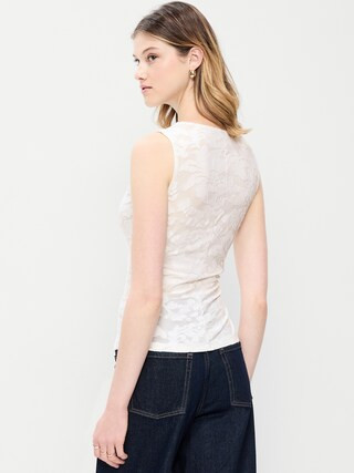 Jacquard Side-Drape Top | Old Navy (US)