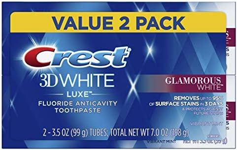 Amazon.com : Crest Twin Pack 3D White Luxe Glamorous White Toothpaste, 3.5 Ounce : Beauty | Amazon (US)