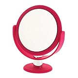 Danielle Enterprises Soft Touch 10X Magnification Round Vanity Mirror, Pink | Amazon (US)