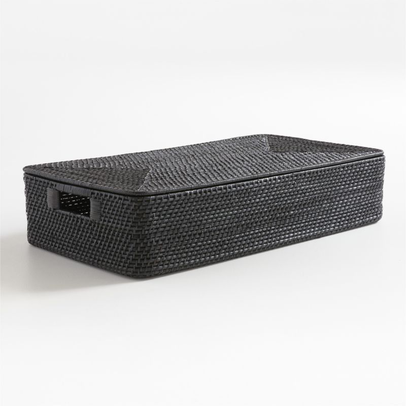 Sedona Black Under Bed Storage Basket | Crate & Barrel | Crate & Barrel