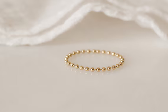 BAILEY Ball Chain Ring 14K Gold Filled, sterling silver 925, US Handmade Jewelry, delicate Jewelr... | Etsy (US)