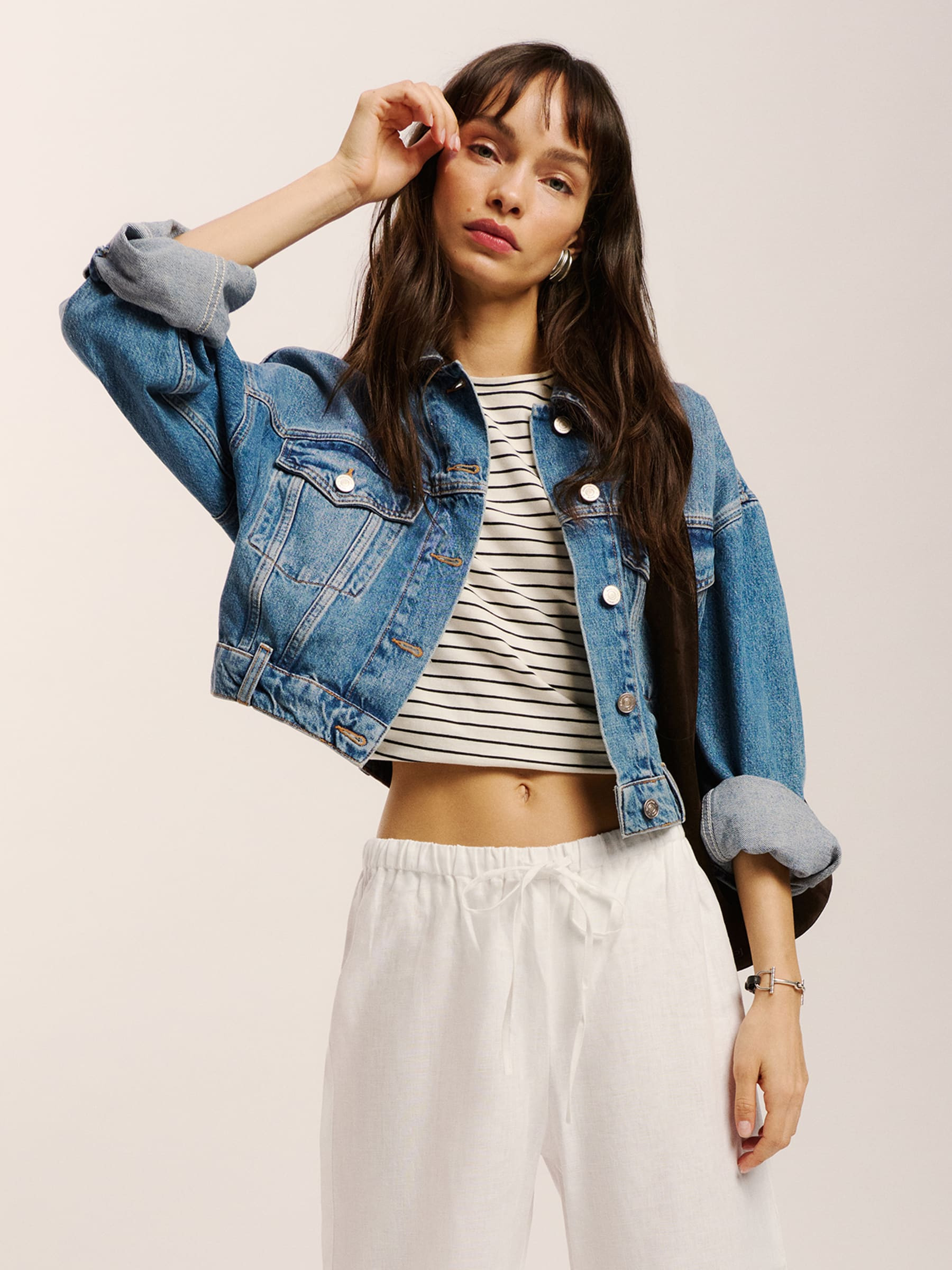 Jori Cropped Denim Jacket | Reformation (Global)