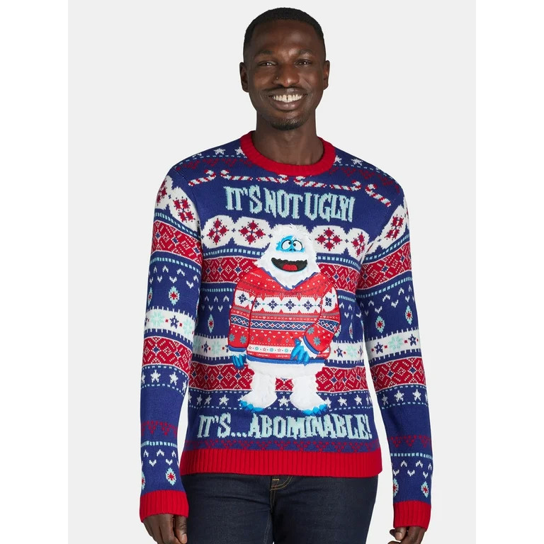 Abominable Snowman Men’s and Big Men’s Ugly Christmas Sweater, Midweight, Sizes S-3XL | Walmart (US)