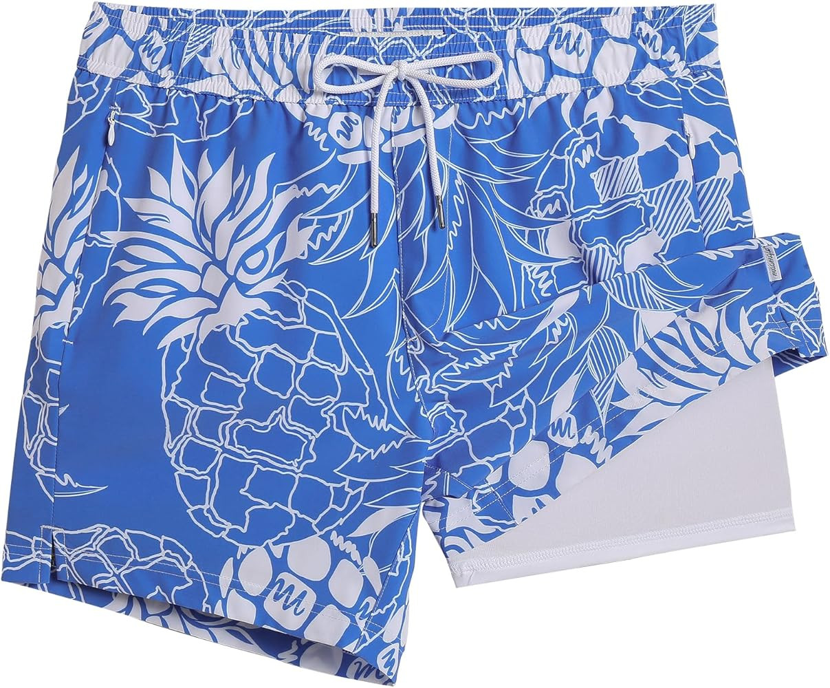 maamgic Mens 5.5 Inch Swim Trunks with Compression Liner Board Shorts Quick Dry Beach Swimwear wi... | Amazon (US)