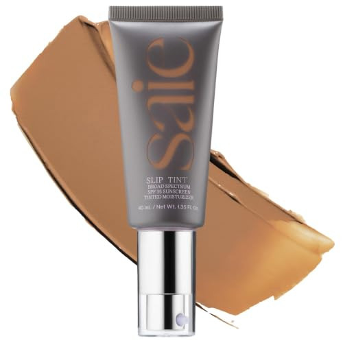 Saie Slip Tint Tinted Moisturizer with SPF 35 - Light Coverage, Glowy Skin Tint & Mineral Sunscreen for Face with Hydrating Hyaluronic Acid - Summer Makeup Essential - Shade Six (1.35 oz) | Amazon (US)