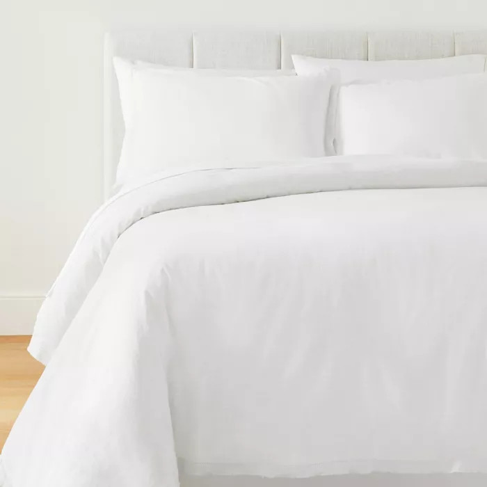 Raw Edge Hemstitch Cotton Slub Duvet & Sham Set - Threshold™ designed with Studio McGee | Target