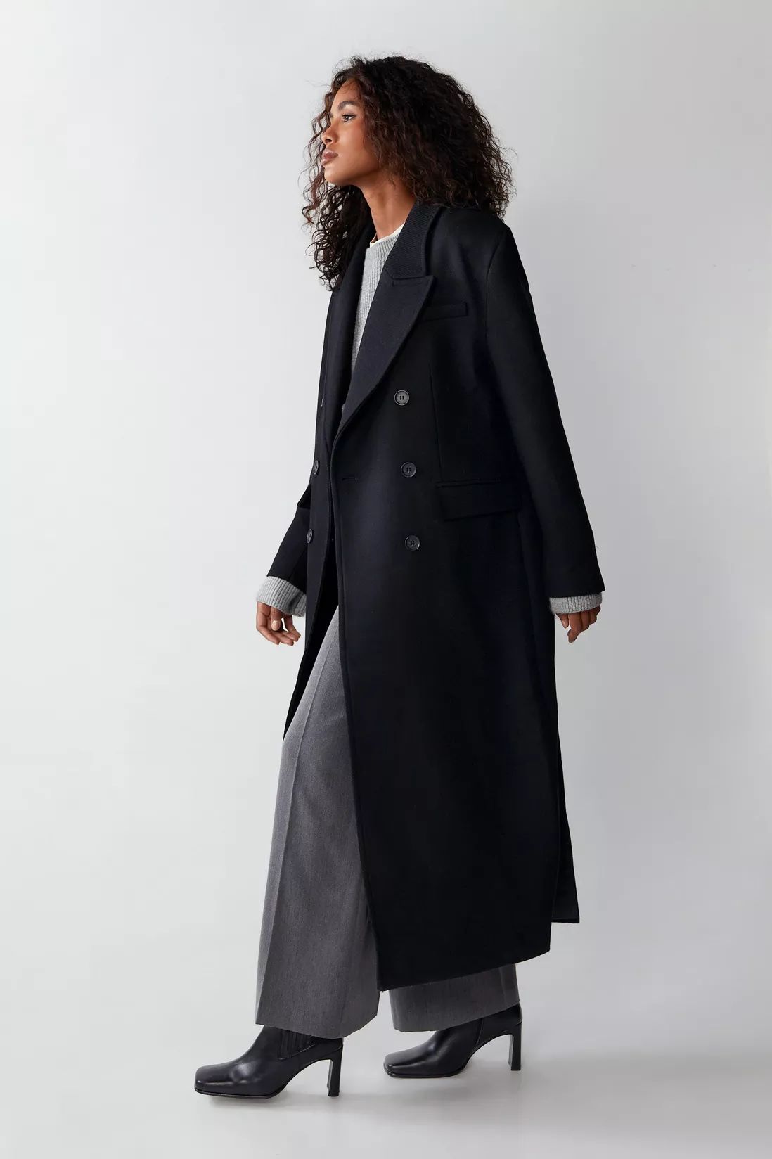 Jackets & Coats | Premium Double Breasted Italian Wool Tailored Coat | Warehouse | Warehouse UK & IE