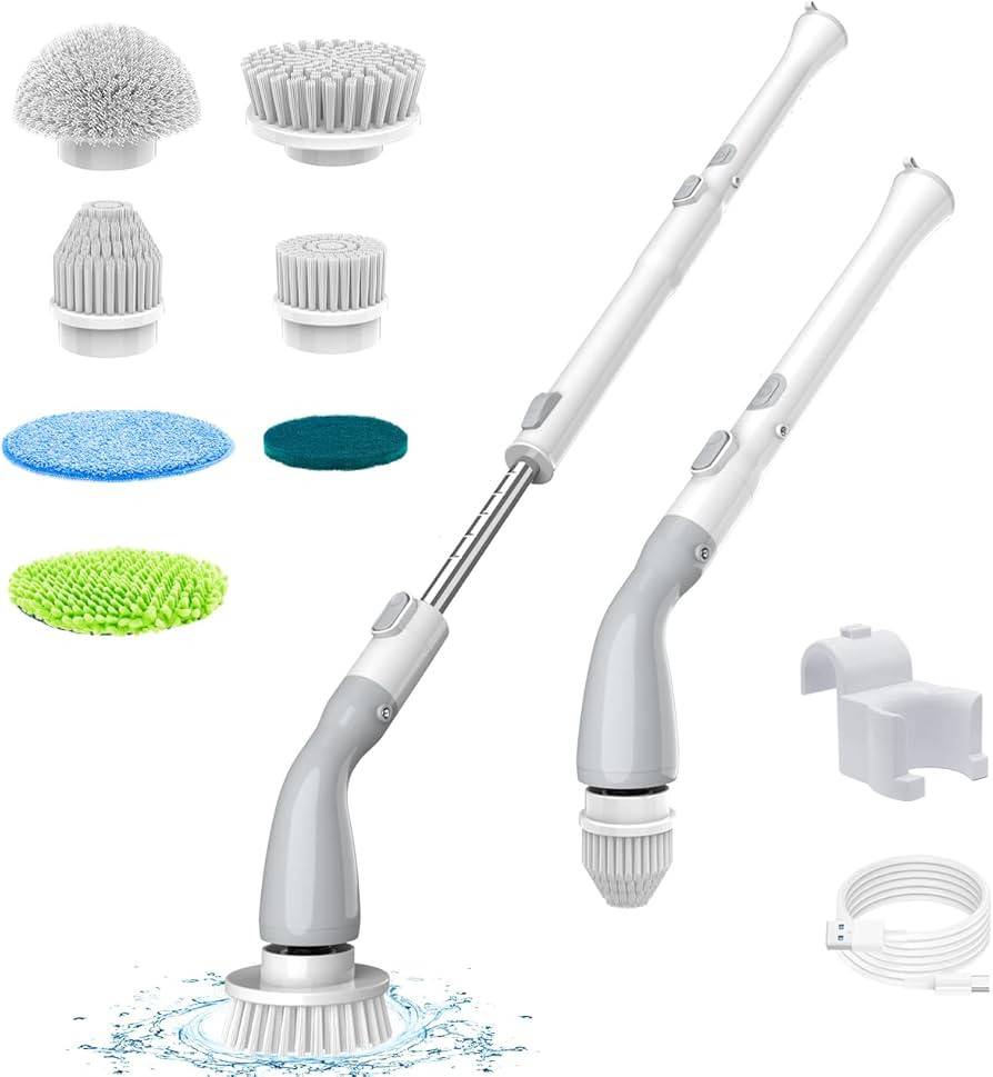 TUYU Electric Spin Scrubber with 7 Replaceable Brush Heads, 2023 New Cordless Cleaning Brush, Adj... | Amazon (US)