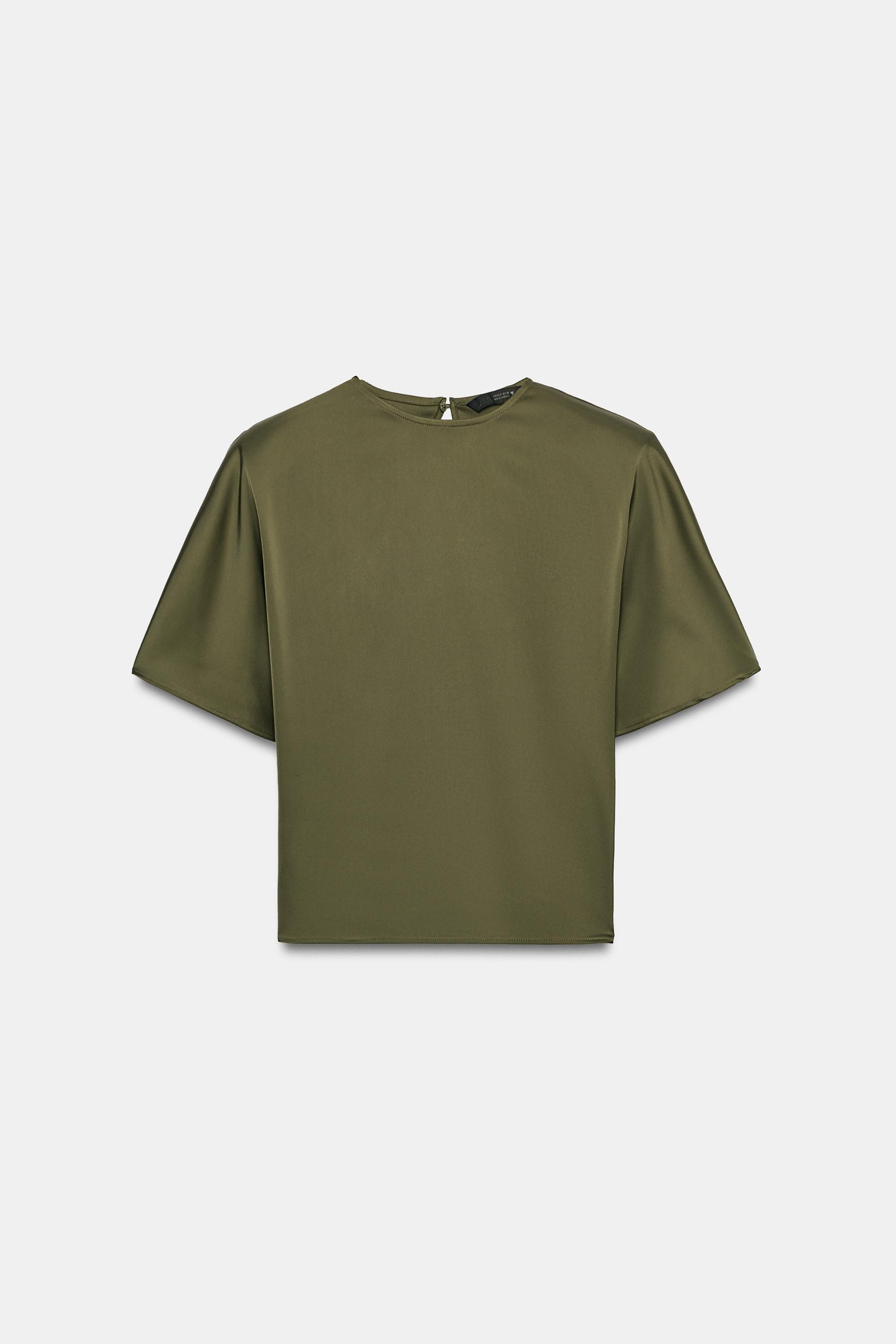SATIN PUSH-UP SHOULDER PAD TOP | Zara US