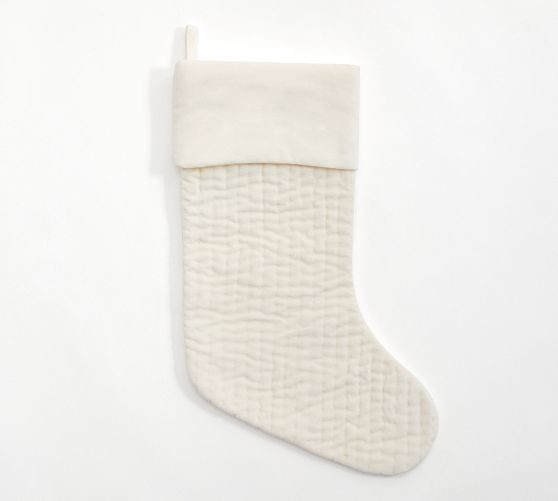 Red Channel Quilted Velvet Stocking | Pottery Barn (US)