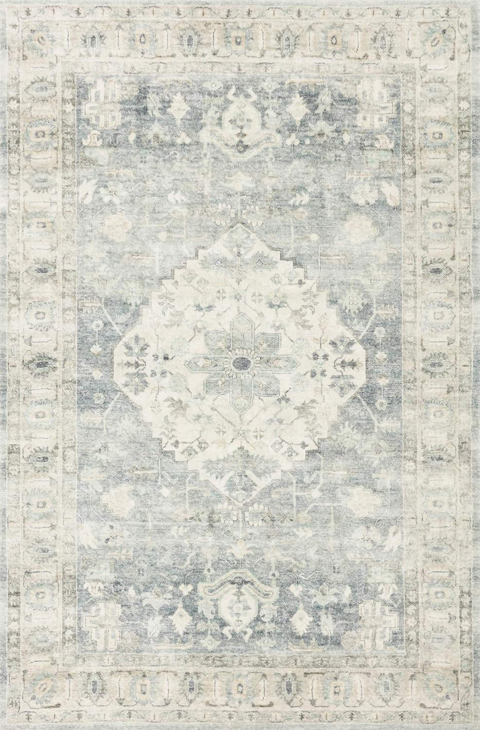 Loloi II Rosette Collection ROS-07 Denim/Fog, Traditional 7'-6" x 9'-6" Area Rug | Amazon (US)