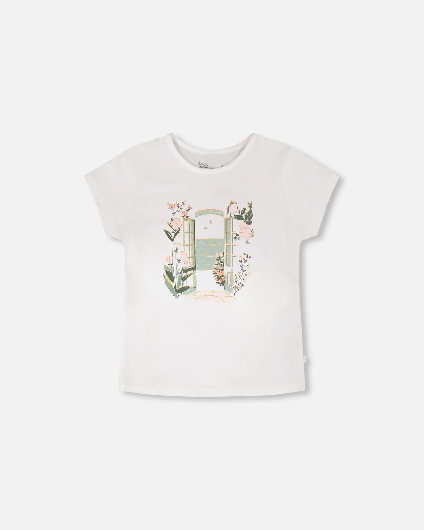 Organic Cotton Jersey T-Shirt Off-White - Deux par Deux | Deux par Deux Childrens Designer Clothing