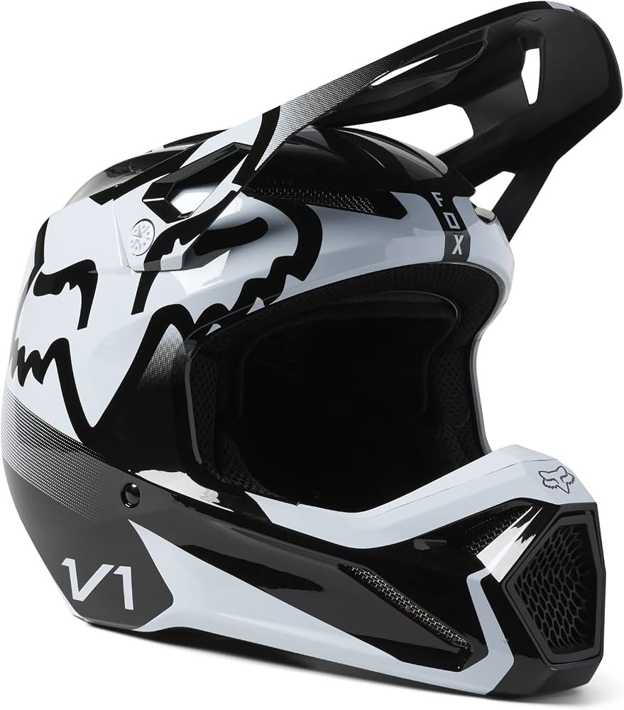 Fox Racing Youth V1 Motocross Helmet, LEED White, Medium | Amazon (US)