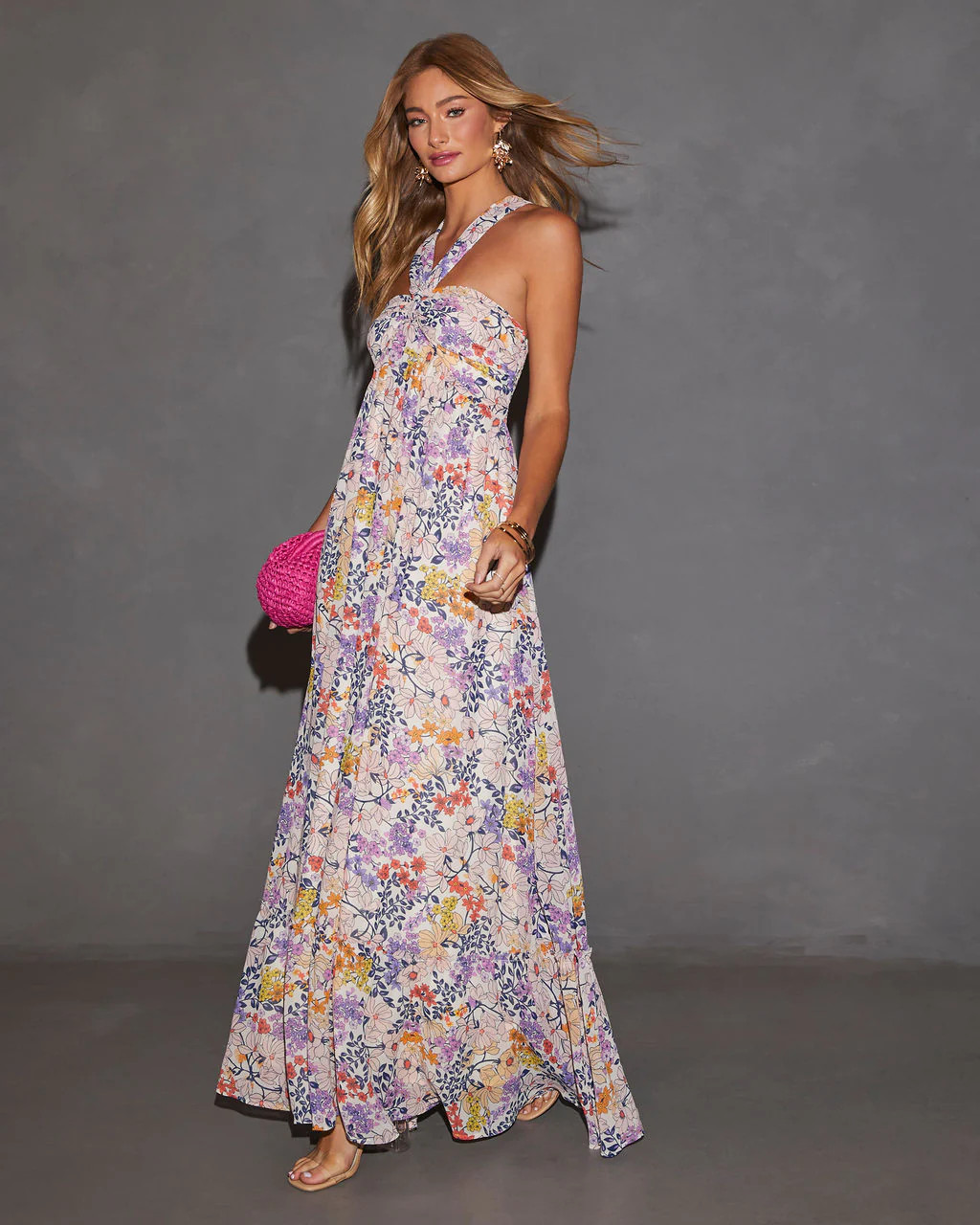 Aulani Halter Neck Printed Empire Maxi Dress | VICI