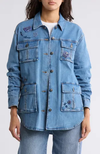 Cinq à Sept Embellished Denim Vara Jacket in Light Wash at Nordstrom Rack, Size Small | Nordstrom Rack