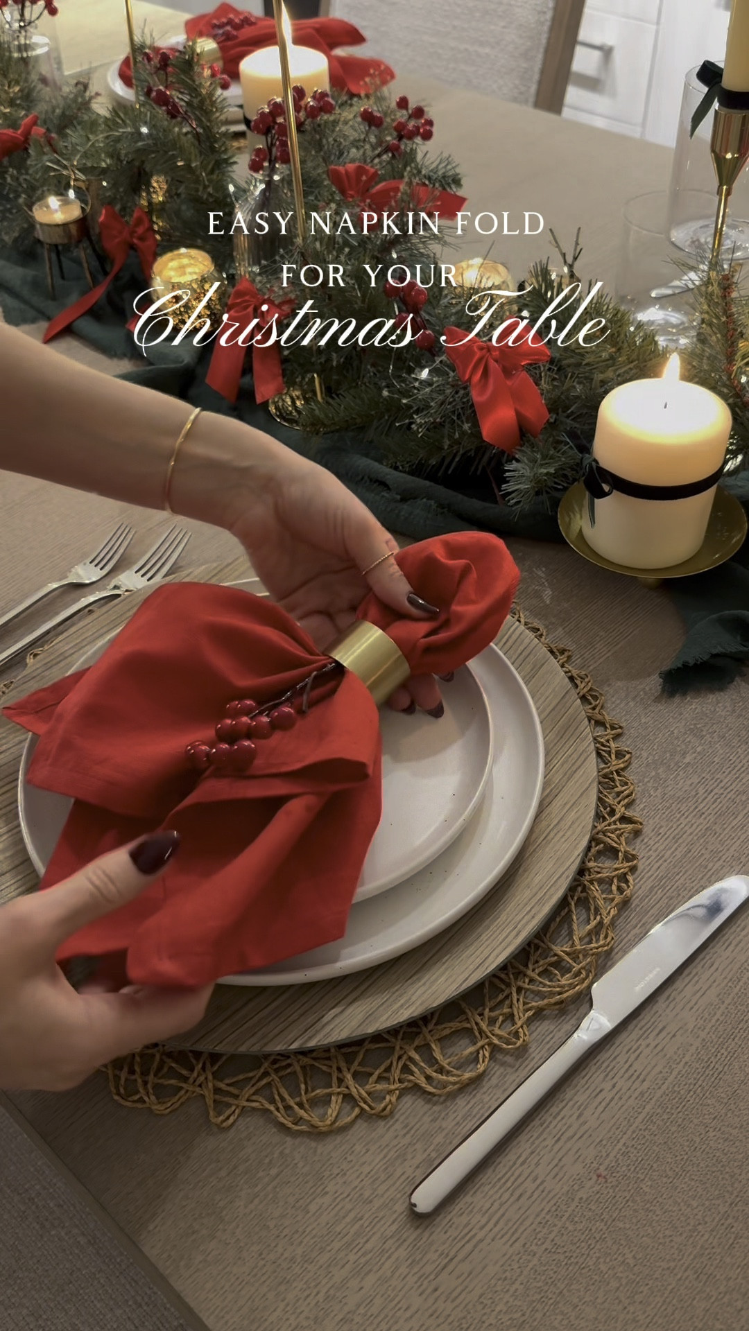 This easy napkin fold + holly berry stems are a must for your Christmas dinner table! ❤️🎄

Christmas napkin fold • Christmas Table

#LTKSeasonal #LTKHoliday #LTKHome