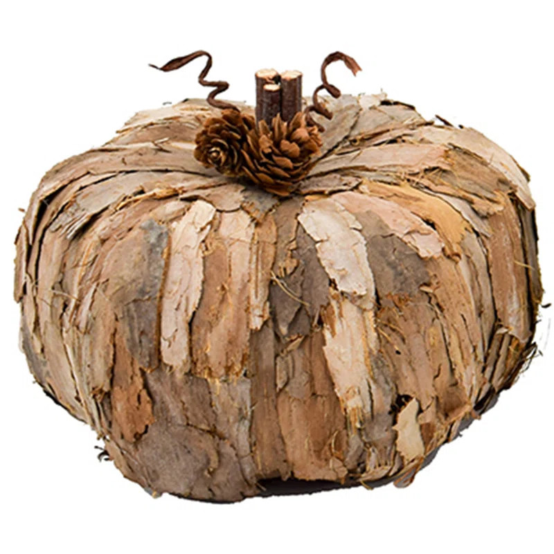The Holiday Aisle® Pinecone & Bark Pumpkin | Wayfair | Wayfair North America