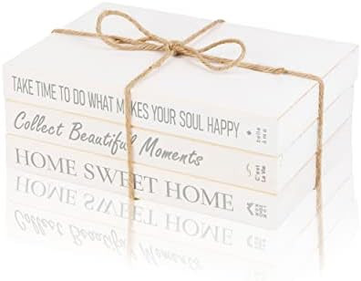 DecoVous Decorative Books – White Faux Books for Decoration Set of 3 – French Farmhouse Shelf... | Amazon (US)