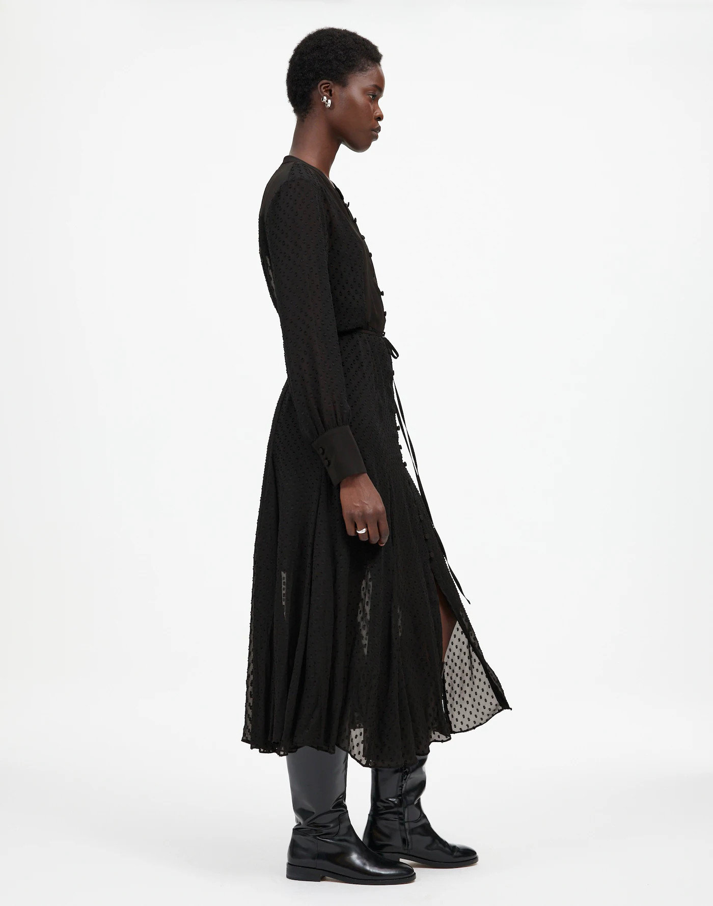 Tie-Waist Midi Dress in Clip Dot | Madewell | Madewell