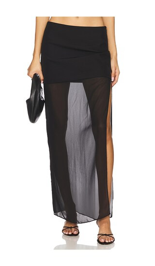 Elaina Maxi Skirt in Black | Revolve Clothing (Global)