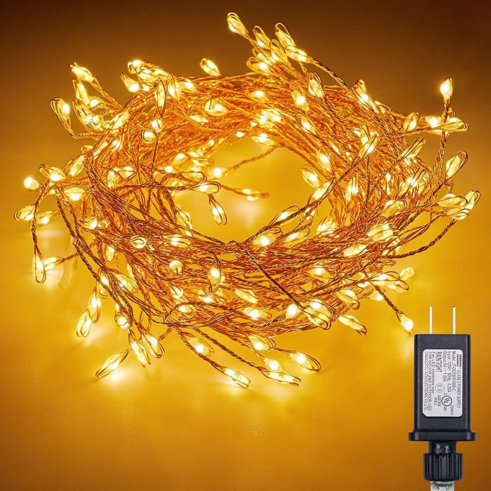 2Pcs Fairy Lights Plug in, 10Ft 200LED Copper Wire Firecracker Firefly Lights Waterproof Cluster ... | Amazon (US)