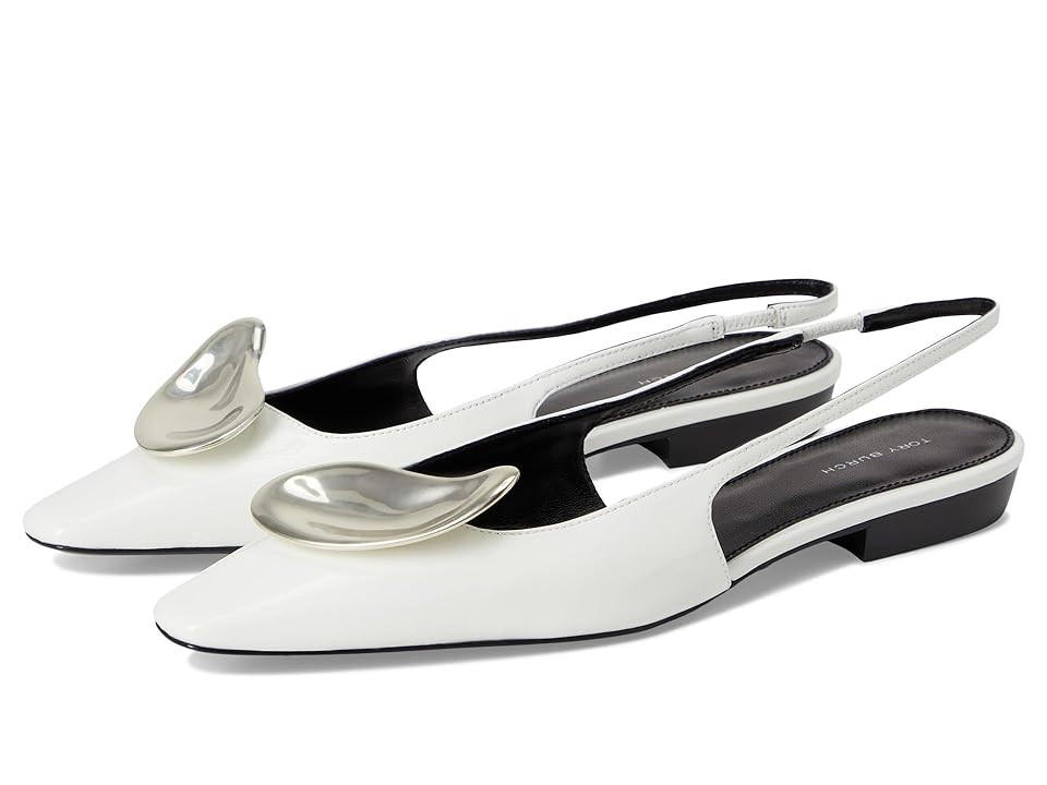 Tory Burch Patos Slingback Women's Shoes Cloud/Silver : 6 M, Leather | Zappos