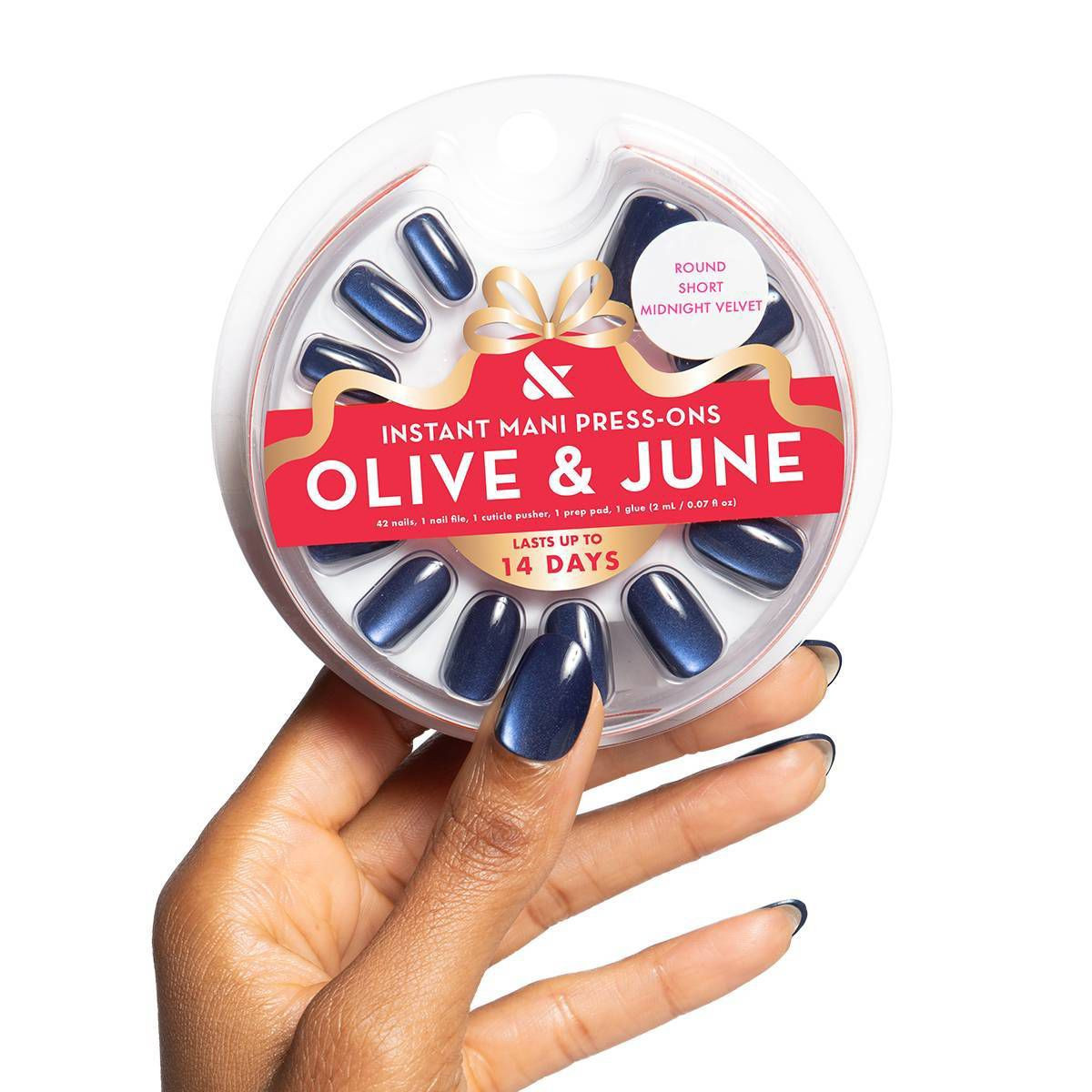 Olive & June Press-On Fake Nails - S Round - Midnight Velvet - 42ct | Target