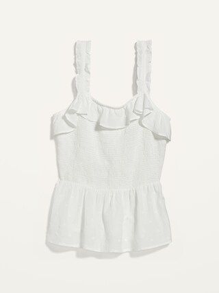 Ruffled Smocked-Bodice Sleeveless Top for Women | Old Navy (CA)