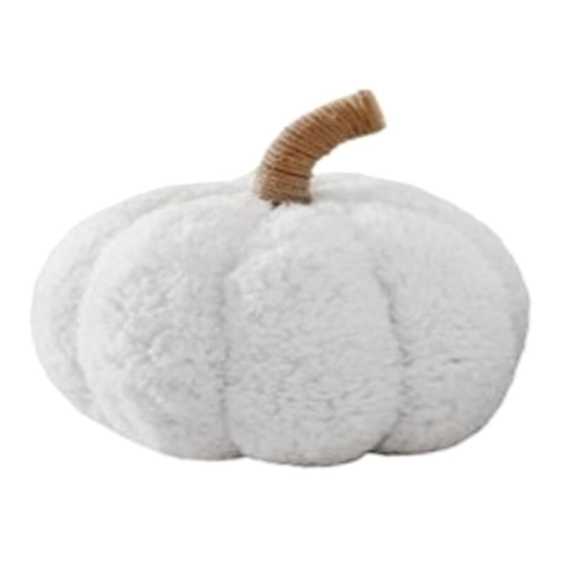Simona White Sherpa Pumpkin Throw Pillow, 14" | At Home